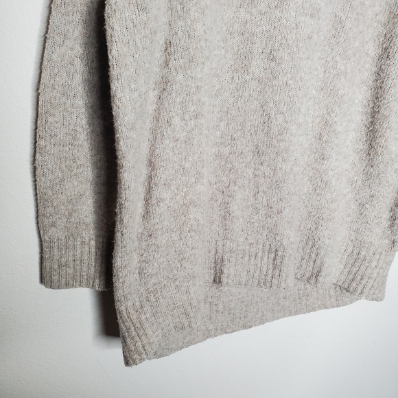 Zara Beige Taupe Crewneck Oversized Ribbed Knit Sweater - Picture 5 of 7